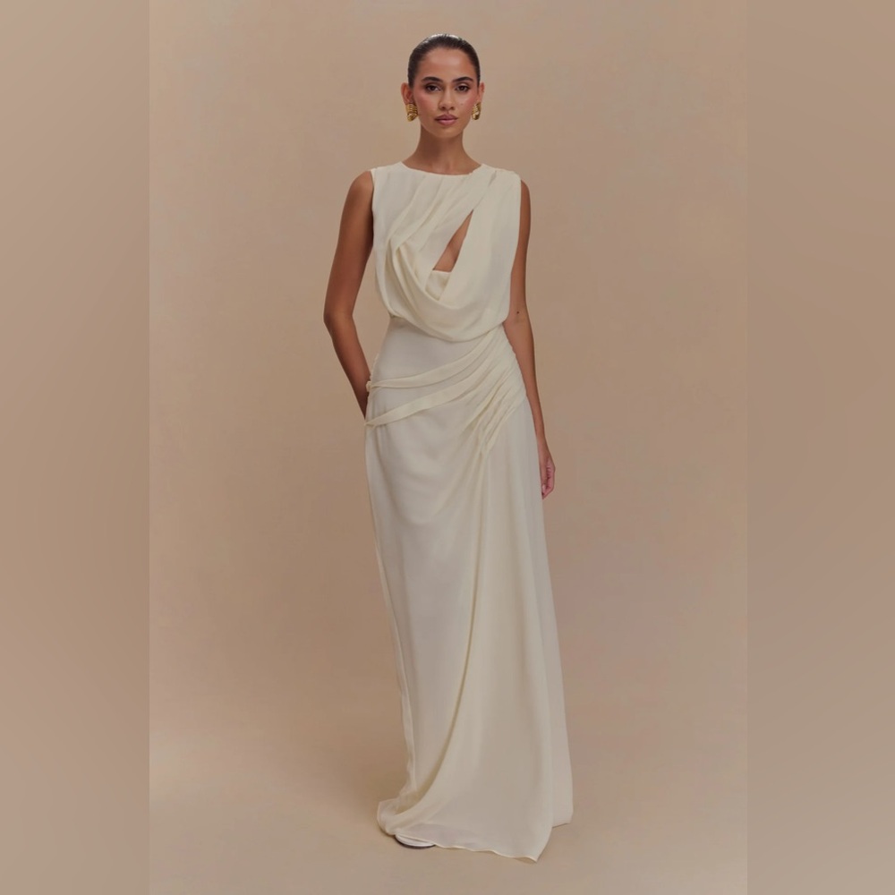 NWT Meshki Oria Chiffon Maxi Dress